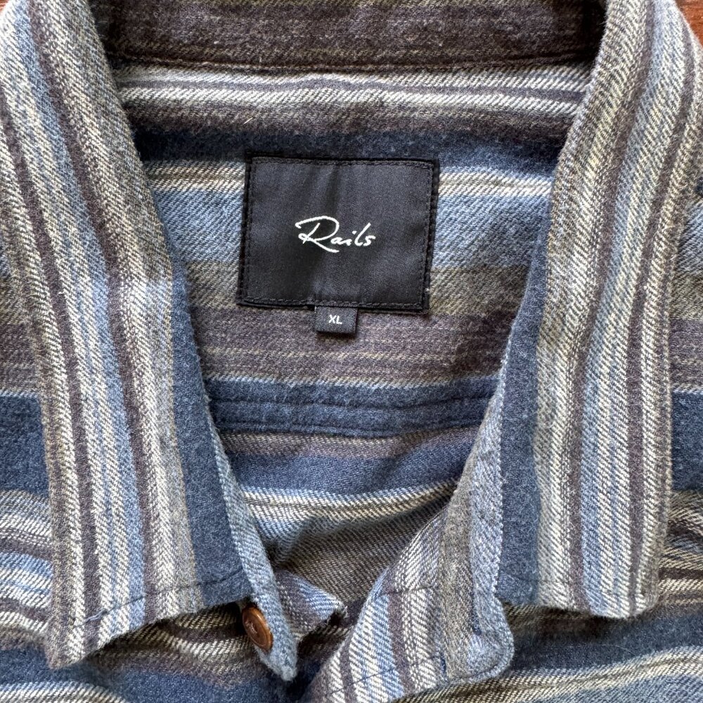 Rails Ls Cotton Flannel - Horizontal Stripe - Siz… - image 2